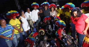 Group shot during the welcome reception in Cartagena, Colombia. At the Castillo de San Felipe