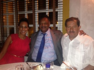 Claudia Umana, Rev. Jackson, VP of Colombia Angelino Garzon at dinner in Cartagena, Colombia