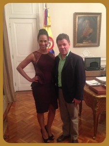 Claudia Umana, President of Colombia Juan Manuel Santos at the Presidents' Residence "Casa de Narino"